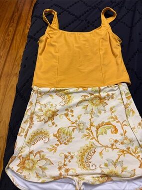 Seea Yellow Floral Two-Piece Swim Set